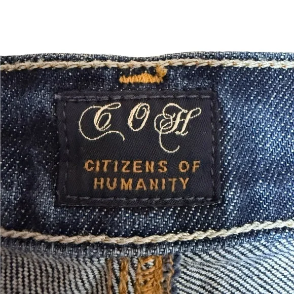 Citizens Of Humanity Dark Blue Distressed Skinny Jeans